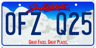 SD license plate 0FZQ25
