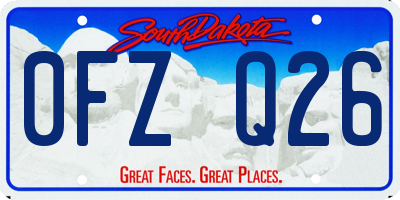 SD license plate 0FZQ26