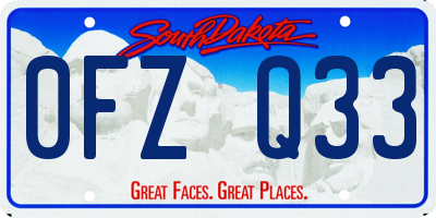 SD license plate 0FZQ33