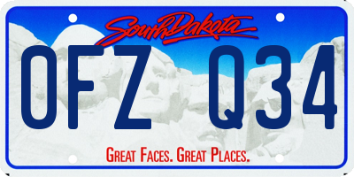 SD license plate 0FZQ34