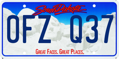 SD license plate 0FZQ37