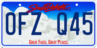 SD license plate 0FZQ45