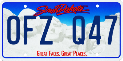 SD license plate 0FZQ47