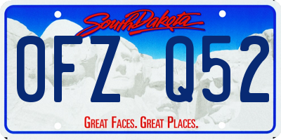 SD license plate 0FZQ52