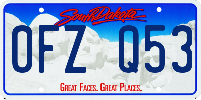 SD license plate 0FZQ53