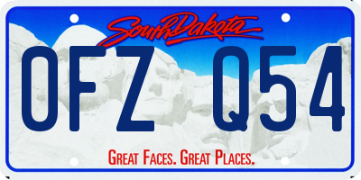 SD license plate 0FZQ54