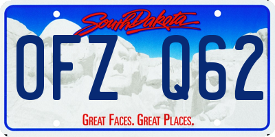 SD license plate 0FZQ62