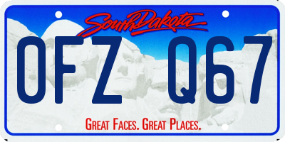 SD license plate 0FZQ67