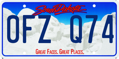 SD license plate 0FZQ74