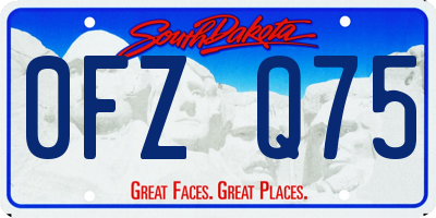 SD license plate 0FZQ75
