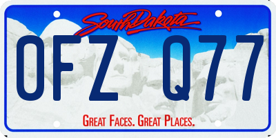 SD license plate 0FZQ77