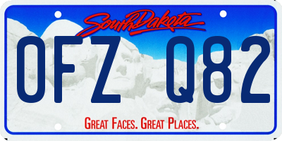 SD license plate 0FZQ82