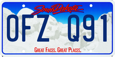 SD license plate 0FZQ91