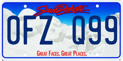 SD license plate 0FZQ99