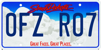 SD license plate 0FZR07