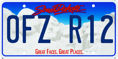 SD license plate 0FZR12