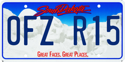 SD license plate 0FZR15