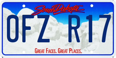SD license plate 0FZR17