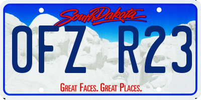SD license plate 0FZR23
