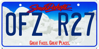 SD license plate 0FZR27