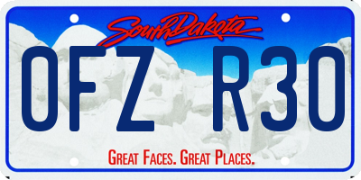 SD license plate 0FZR30