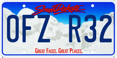 SD license plate 0FZR32
