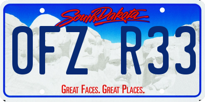 SD license plate 0FZR33
