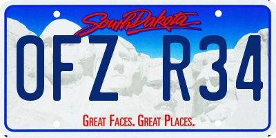 SD license plate 0FZR34