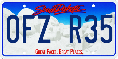 SD license plate 0FZR35