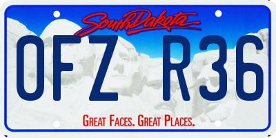SD license plate 0FZR36