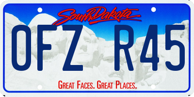 SD license plate 0FZR45