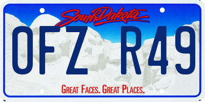 SD license plate 0FZR49