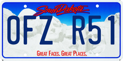 SD license plate 0FZR51