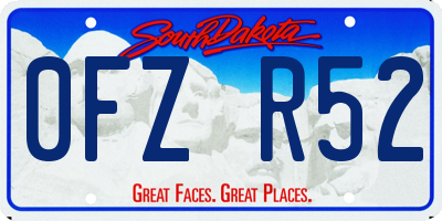 SD license plate 0FZR52