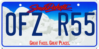 SD license plate 0FZR55