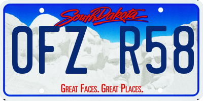 SD license plate 0FZR58