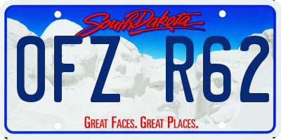 SD license plate 0FZR62