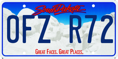 SD license plate 0FZR72
