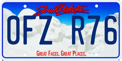 SD license plate 0FZR76