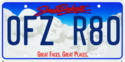 SD license plate 0FZR80
