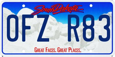 SD license plate 0FZR83