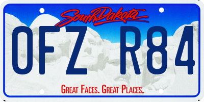 SD license plate 0FZR84