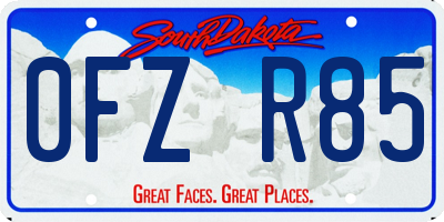 SD license plate 0FZR85