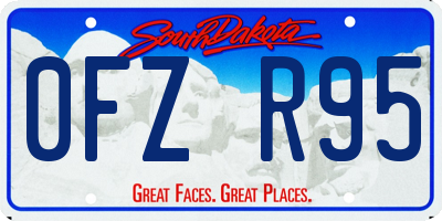 SD license plate 0FZR95