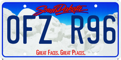 SD license plate 0FZR96