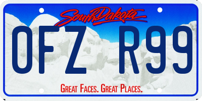 SD license plate 0FZR99
