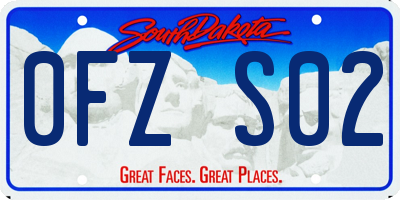 SD license plate 0FZS02