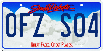 SD license plate 0FZS04