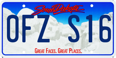 SD license plate 0FZS16
