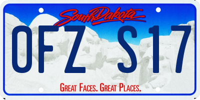 SD license plate 0FZS17